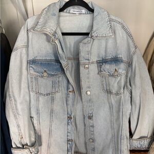 WeWoreWhat Oversized Light Blue Washed Denim Jacket - Women's
